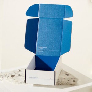 blue mailer box